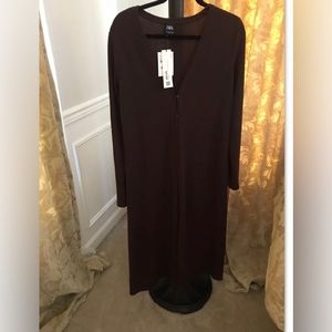 Zara  Brown NWT Dress/Long Cardigan size medium